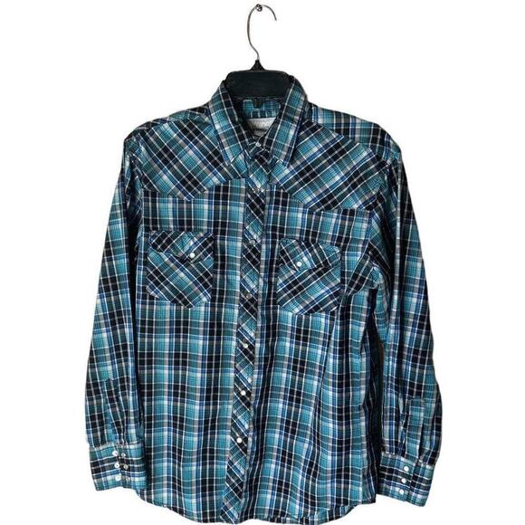 Wrangler Wrancher Vintage Shirt Mens XL Plaid Pearl Snap Buttons Cowboy Western - Picture 3 of 7